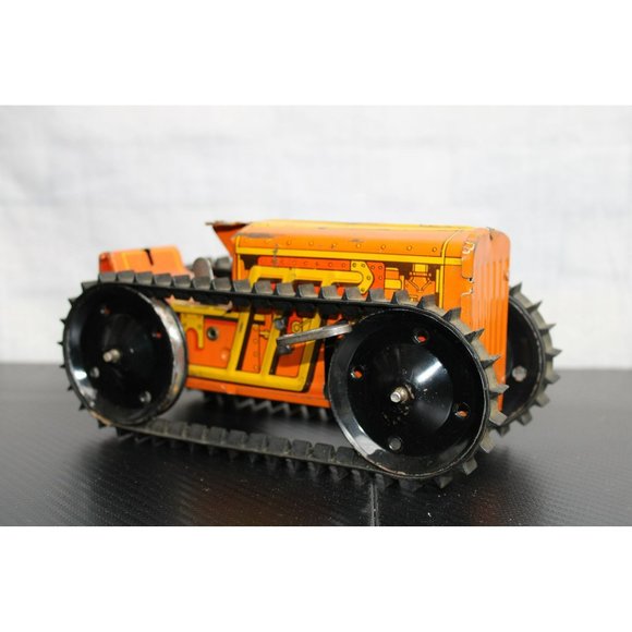 Antique Marx Tin Toy Rubber Track Wind-Up Working - Picture 3 of 6